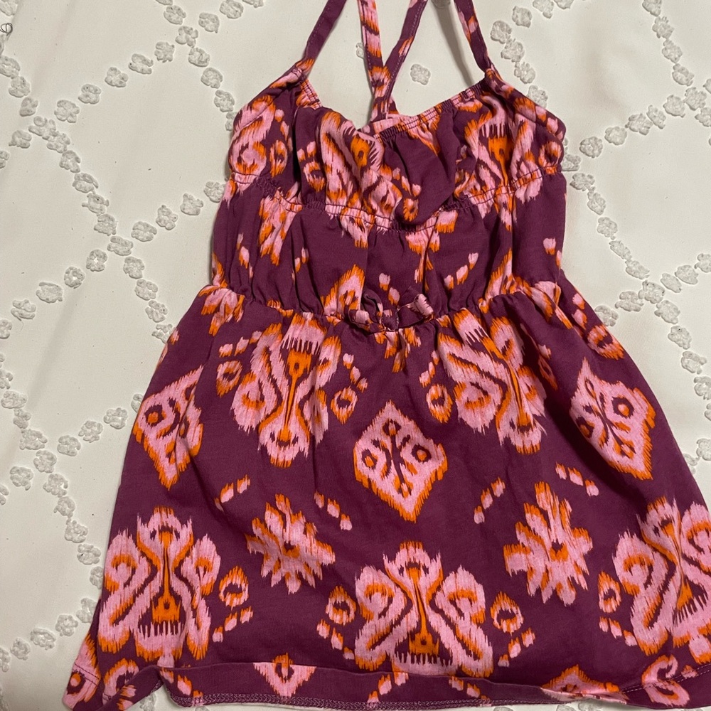 NWOT - Carter’s Baby Girl 12M Purple and Pink Patterned Halter Dress